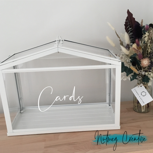 **FREE HIRE**<br>White & Glass Wishing Well<br>Free Hire with any other sign hire<br>Can be personalised for additional fee<br>